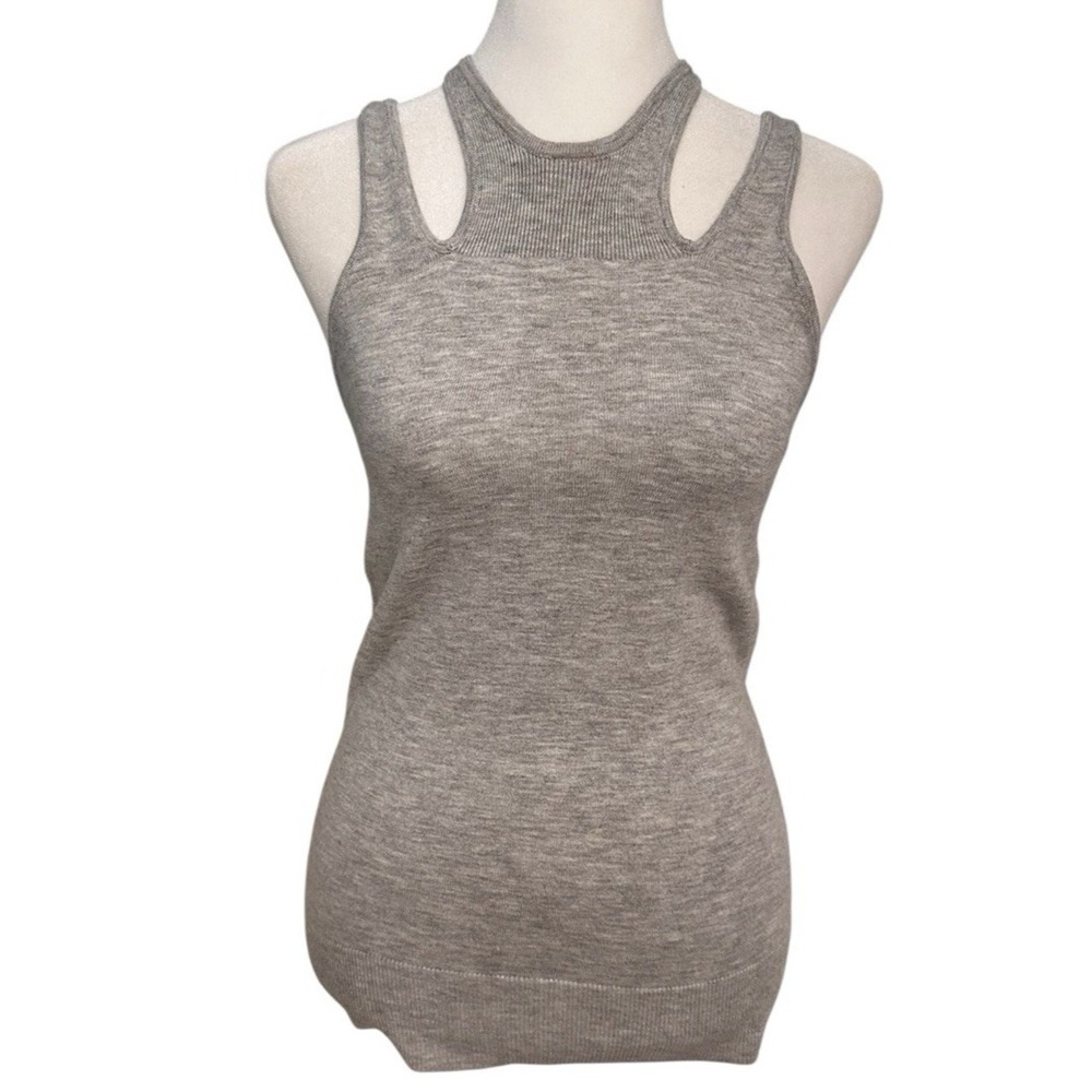 MINNIE ROSE Womens Sleeveless Gray Silk Blend Super Soft‎ Sweater NEW M